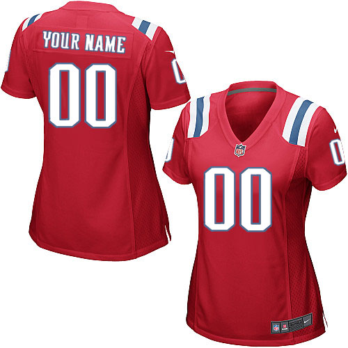 Nike New England Patriots Customized Red Stitched Women's NFL Jersey